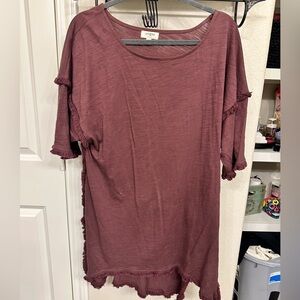 Maroon Fringed Tunic